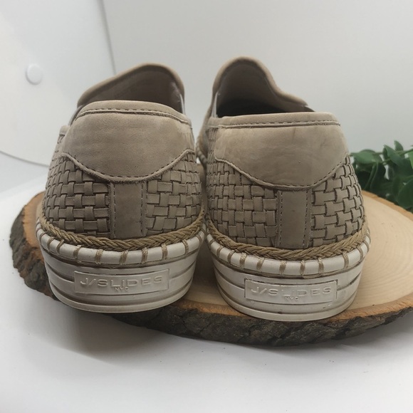 J/Slides Kelly Woven Leather Taupe  Slip On Sneakers-Size 7 - Picture 5 of 8